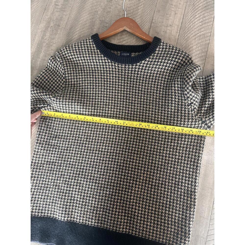 J.Crew Lambswool-blend Houndstooth Crewneck Sweater Brown/Black Men’s sz Medium - Picture 9 of 12